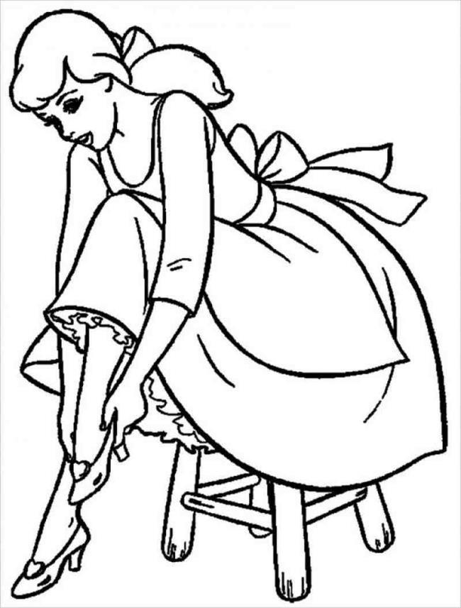 Collection of beautiful Cinderella princess coloring pages