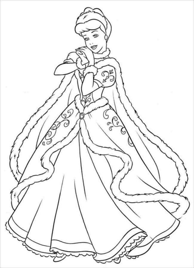 Collection of beautiful Cinderella princess coloring pages