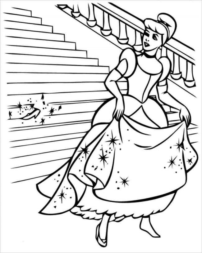 Collection of beautiful Cinderella princess coloring pages