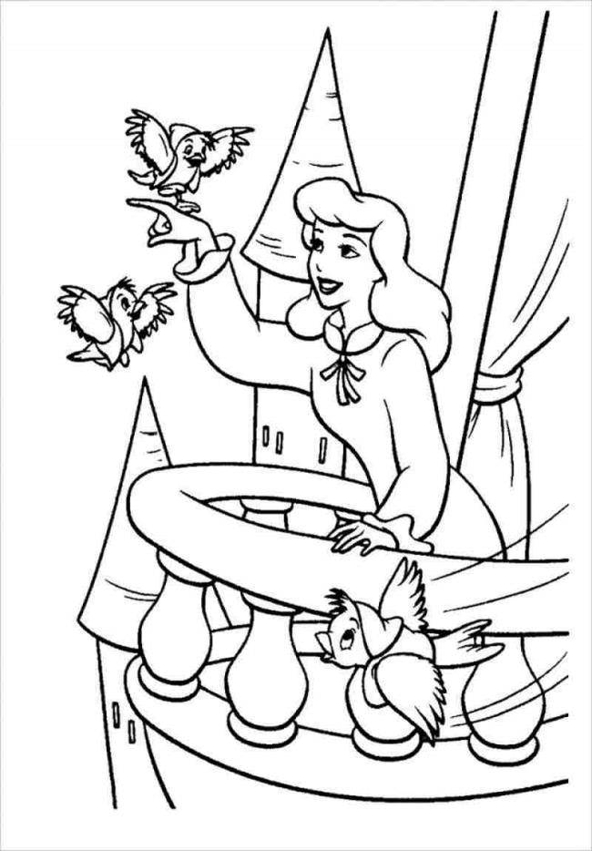 Collection of beautiful Cinderella princess coloring pages