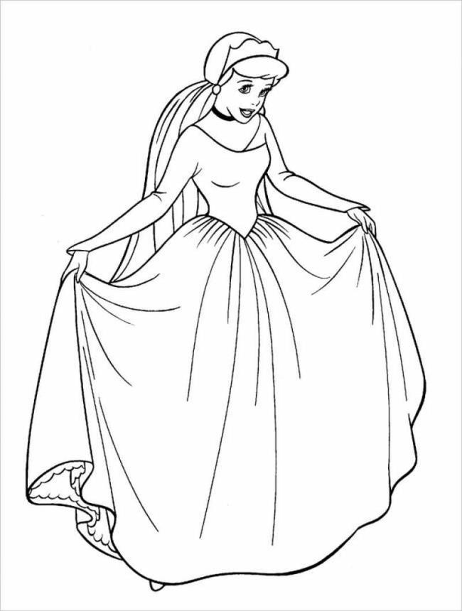 Desenhos de lindas princesas da Cinderela para colorir