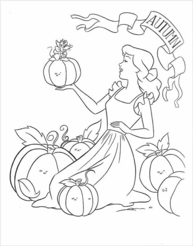 Collection of beautiful Cinderella princess coloring pages