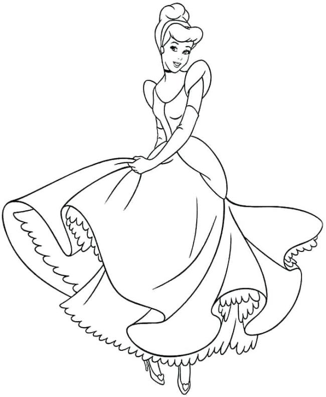 Collection of beautiful Cinderella princess coloring pages