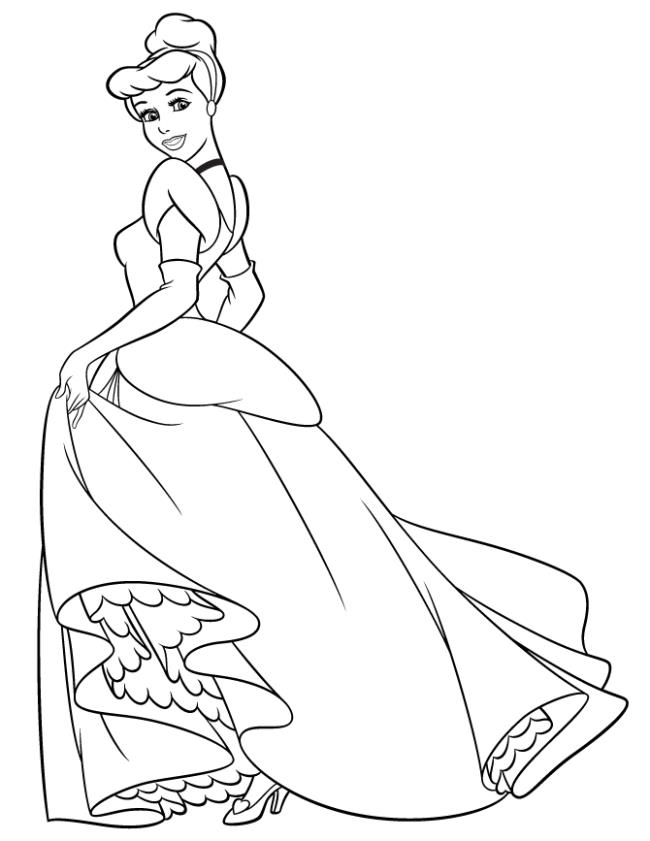 Collection of beautiful Cinderella princess coloring pages