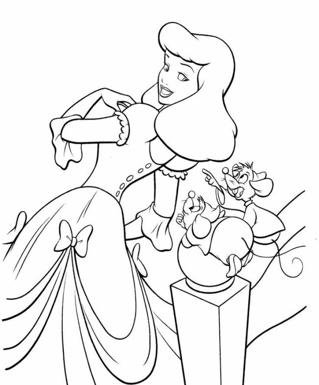 Collection of beautiful Cinderella princess coloring pages