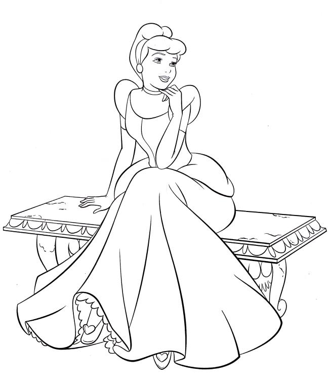 Collection of beautiful Cinderella princess coloring pages