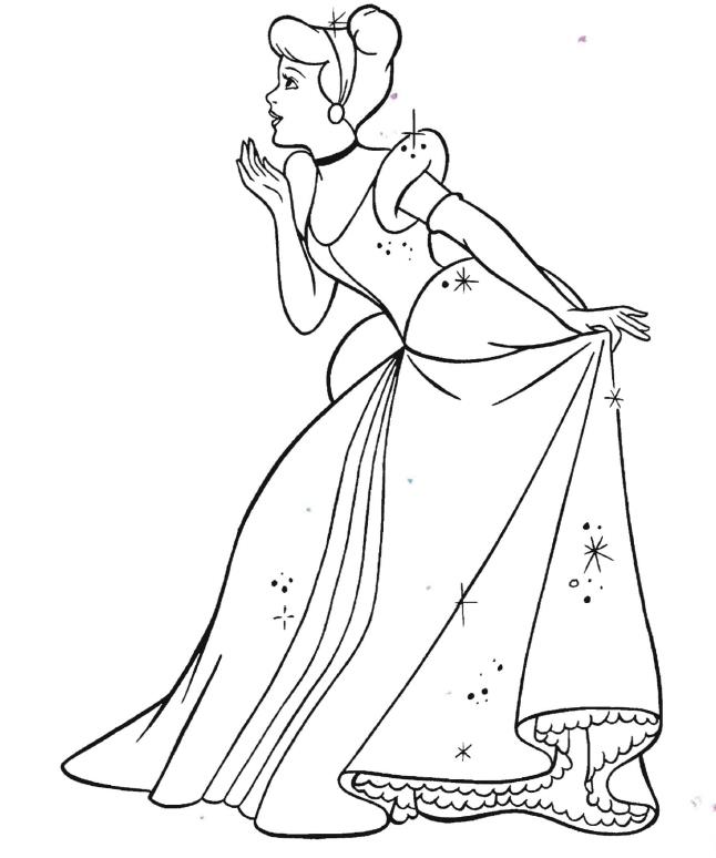 Desenhos de lindas princesas da Cinderela para colorir