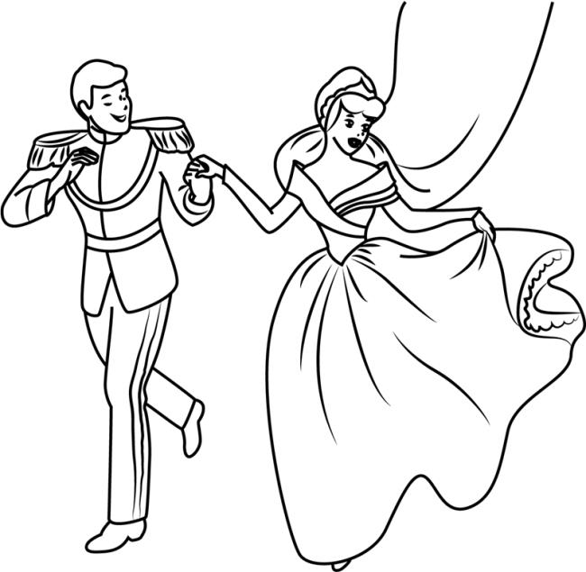 Collection of beautiful Cinderella princess coloring pages