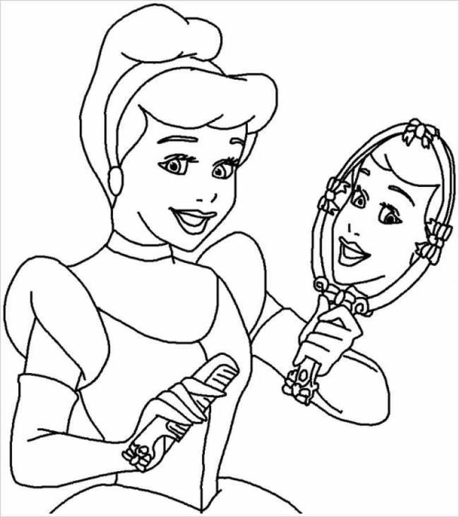 Collection of beautiful Cinderella princess coloring pages