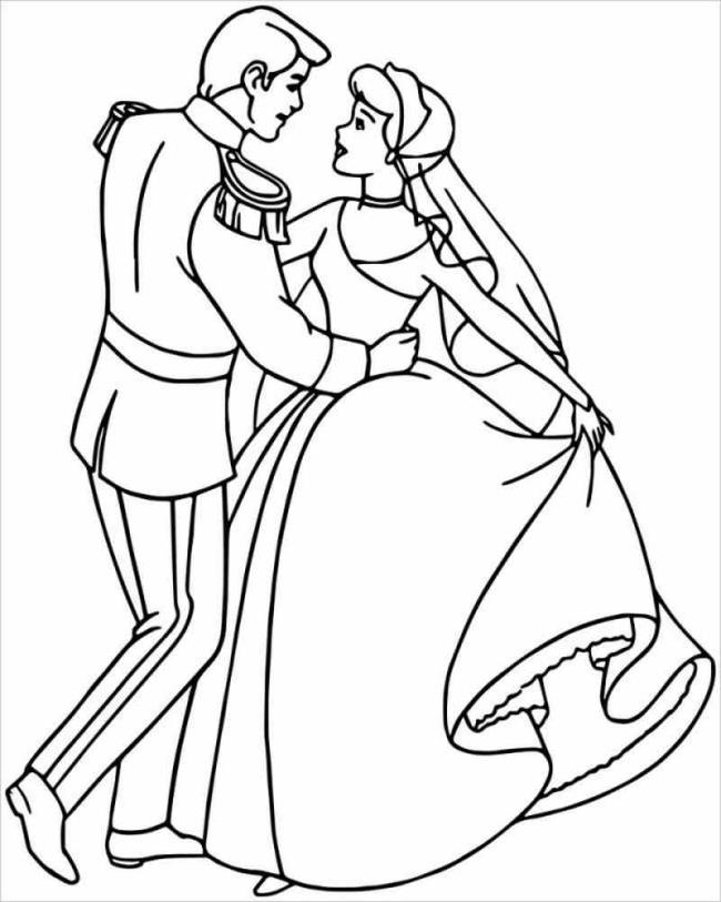 Collection of beautiful Cinderella princess coloring pages
