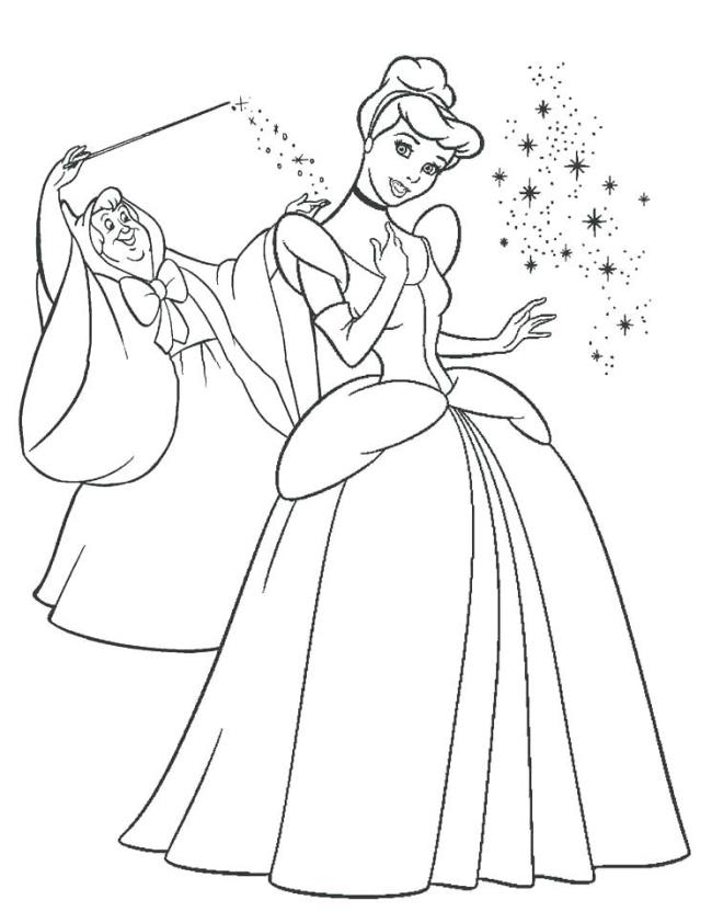 Collection of beautiful Cinderella princess coloring pages