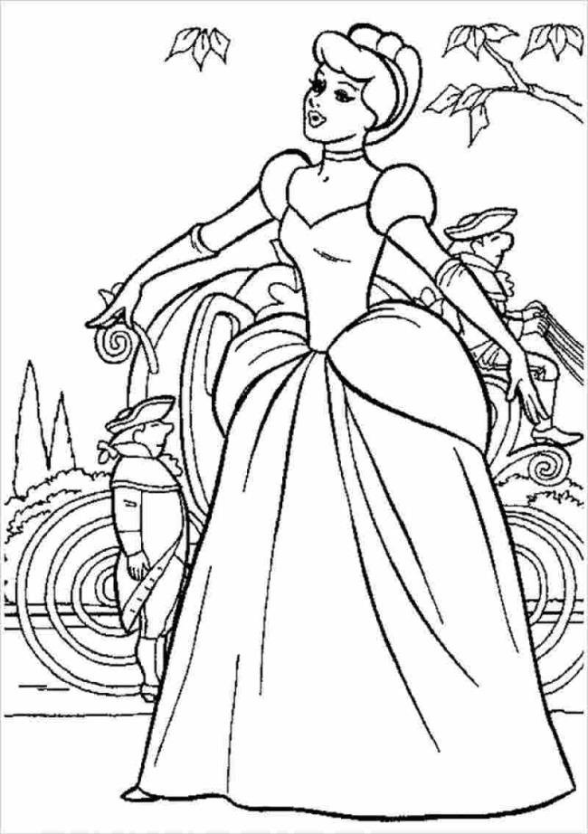 Collection of beautiful Cinderella princess coloring pages