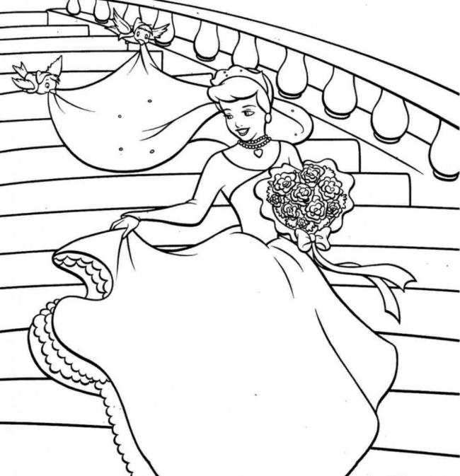 Collection of beautiful Cinderella princess coloring pages