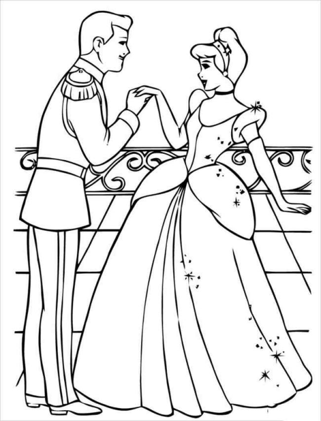 Collection of beautiful Cinderella princess coloring pages