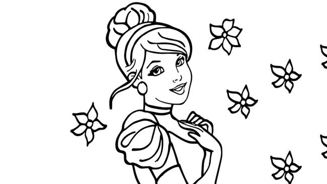 Collection of beautiful Cinderella princess coloring pages