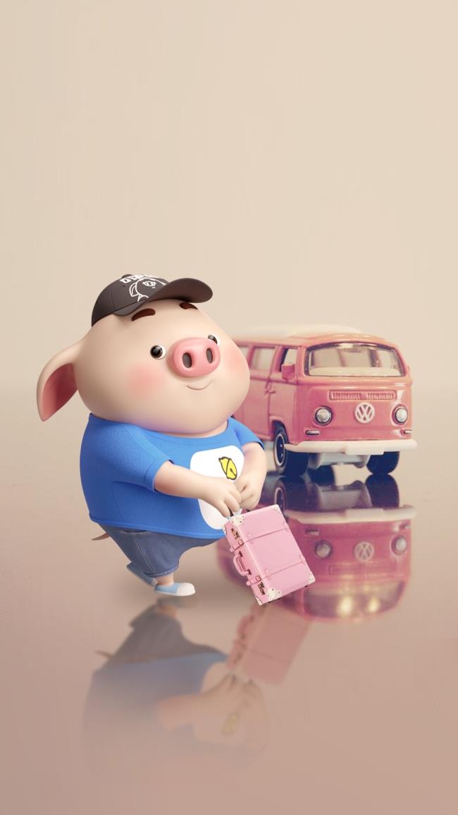 Lovely pig image as beautiful wallpaper