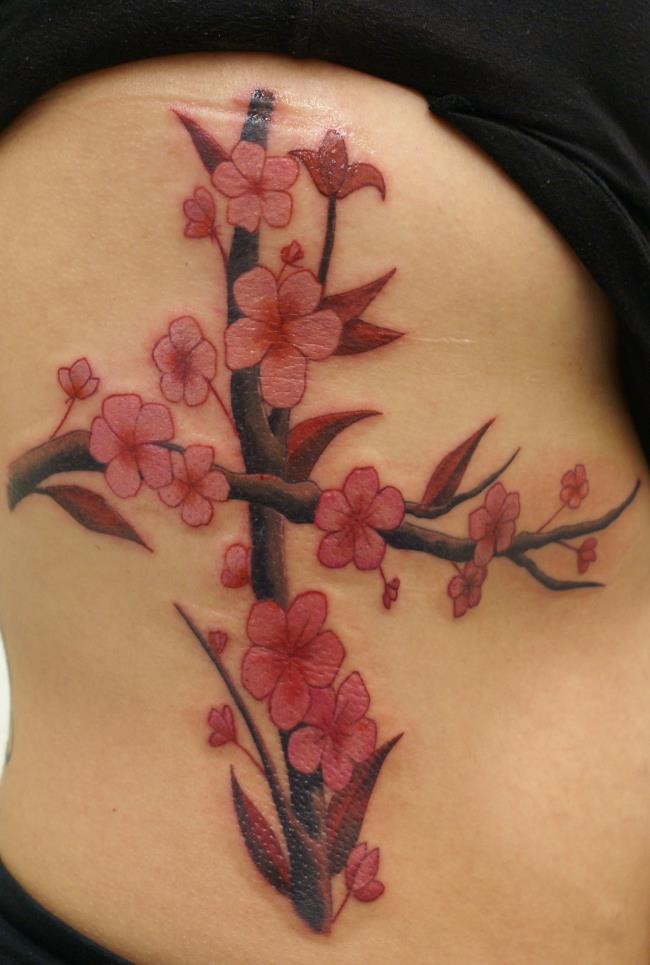 Verzameling van 50 monsters van extreem mooie sakura-tatoeages van hoge kwaliteit