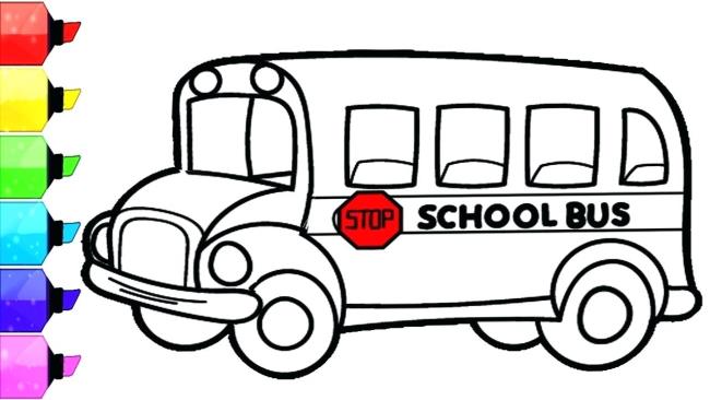 Collection of the most beautiful pictures of bus coloring for kids