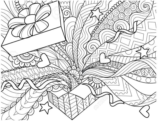 Collection of cute coloring pictures of gift boxes for babies