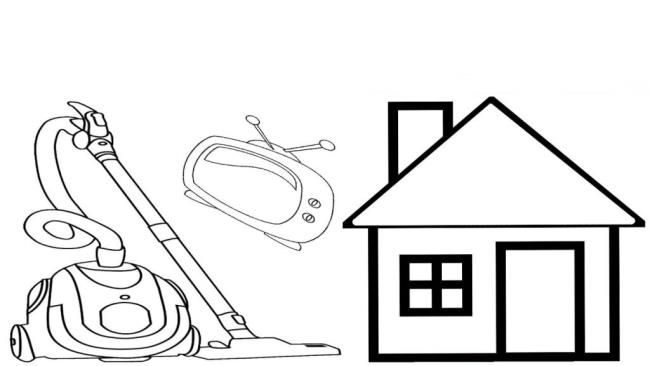 Summary of coloring pictures of household appliances for children to practice coloring