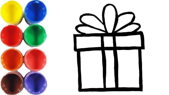 Raccolta di simpatiche immagini da colorare di scatole regalo per bambini