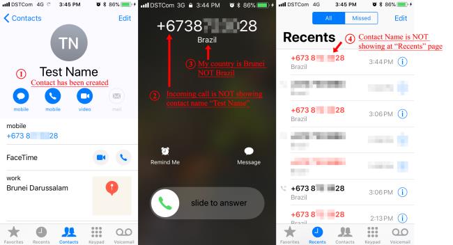 Incoming call is not showing contact name - Apple Community