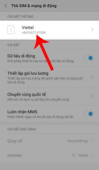 Instructions to check your phone number on Xiaomi