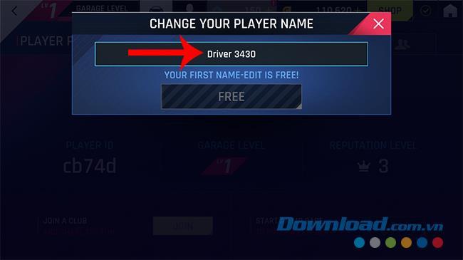 How to change the name in the game Asphalt 9: Legends