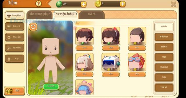 Change skin, change the appearance for characters in Mini World: Block Art