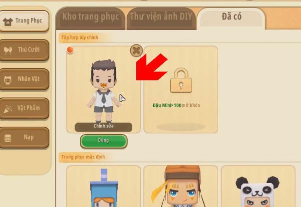 Change skin, change the appearance for characters in Mini World: Block Art