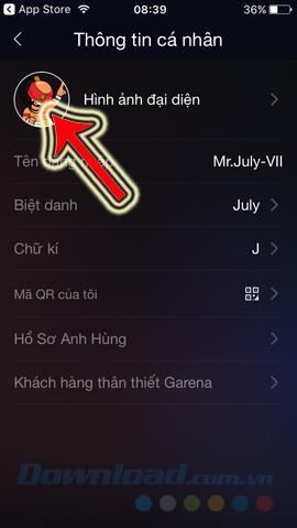 Replace Garena accounts avatar