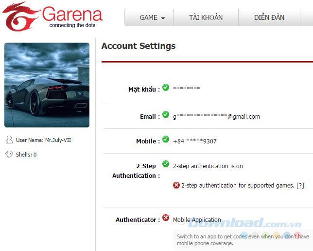 Replace Garena accounts avatar