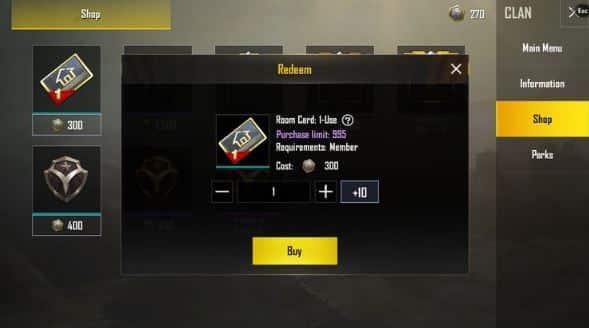 Raumkarte in PUBG Mobile