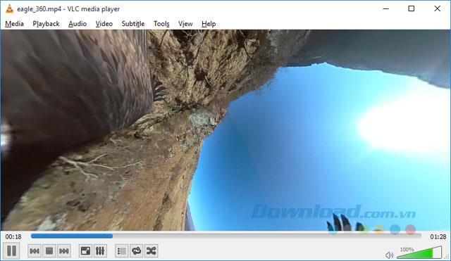 Anzeigen von 360-Grad-Fotos und -Videos mit VLC 360