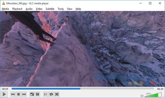 Anzeigen von 360-Grad-Fotos und -Videos mit VLC 360