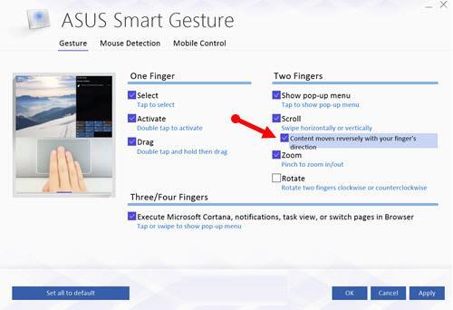 Come invertire la direzione di scorrimento in Windows 10
