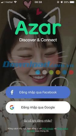 Usando Azar, unapplicazione di video chat gratuita con gli amici