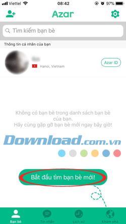 Usando Azar, unapplicazione di video chat gratuita con gli amici
