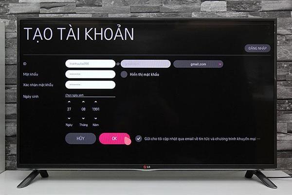 Istruzioni su come creare un account personale su smart TV LG