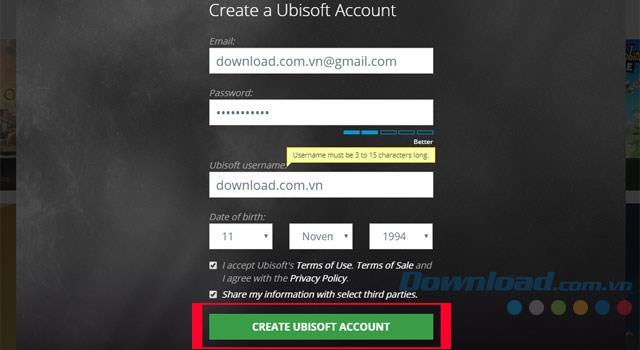 Istruzioni per la registrazione di un account Uplay