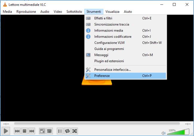 Cambiare la lingua di VLC - Preferenze
