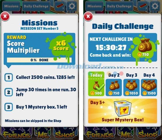 Segreto di completare le missioni nel gioco Subway Surfers