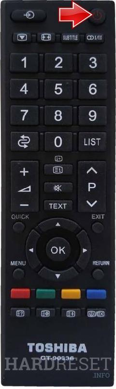 TOSHIBA 40L5435DG Remote power button