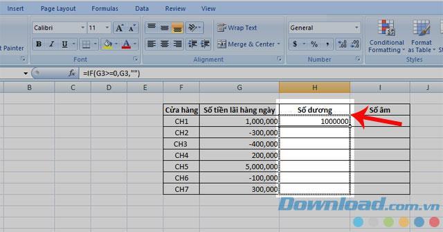 Istruzioni per la separazione di numeri negativi e positivi in ​​Microsoft Excel