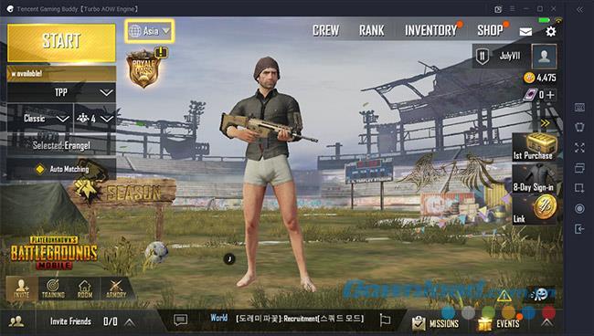 Configura la tastiera virtuale per giocare a PUBG Mobile su Tencent Gaming Buddy
