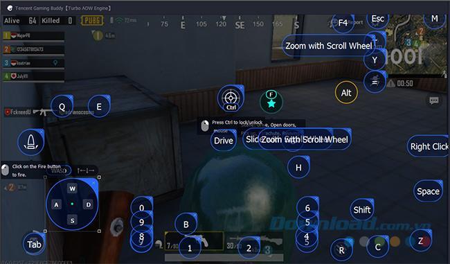 Configura la tastiera virtuale per giocare a PUBG Mobile su Tencent Gaming Buddy