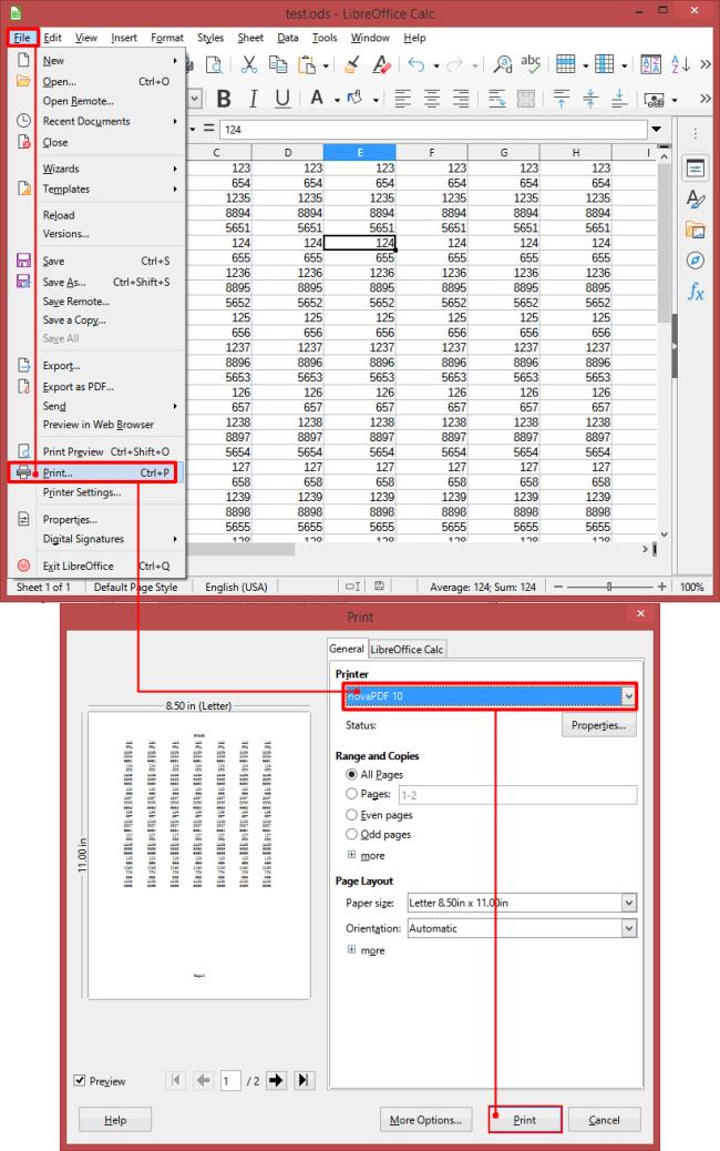 LibreOffice Calc in PDF