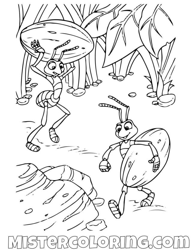 Ants Gathering Food A Bugs Life Coloring Page | Unicorn coloring pages,  Disney coloring pages, Coloring pages