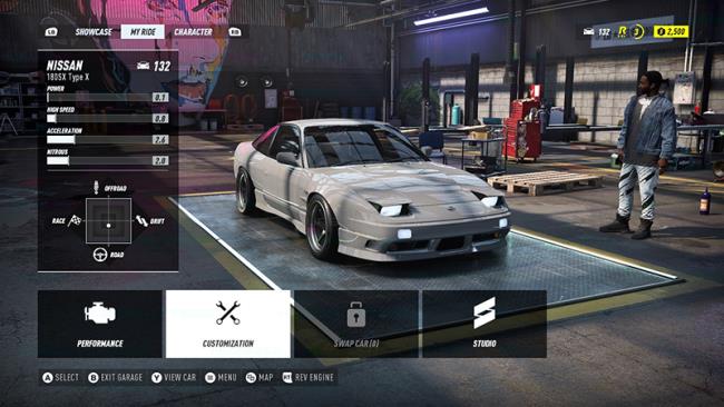 L'opzione di personalizzazione nella schermata La mia auto in Need for Speed Heat.