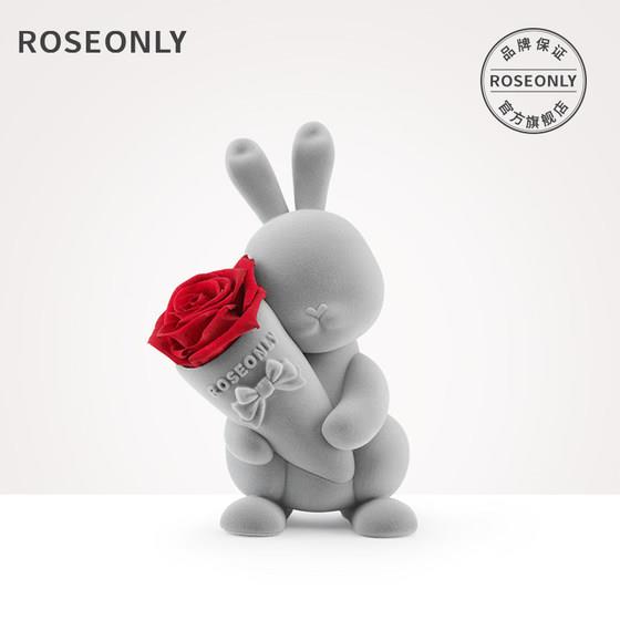ROSEONLY Eternal Life Rose Sweetheart Rabbit Eternal Life Rose Doll Gift  Box Recommended Gift for Girlfriend